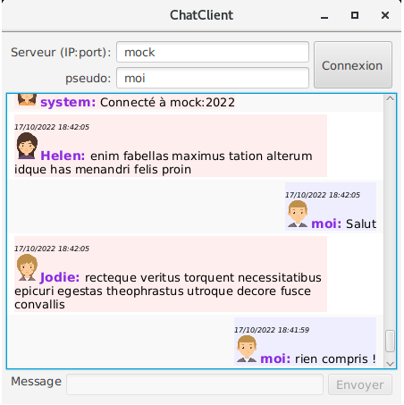 Interface principale ChatRT