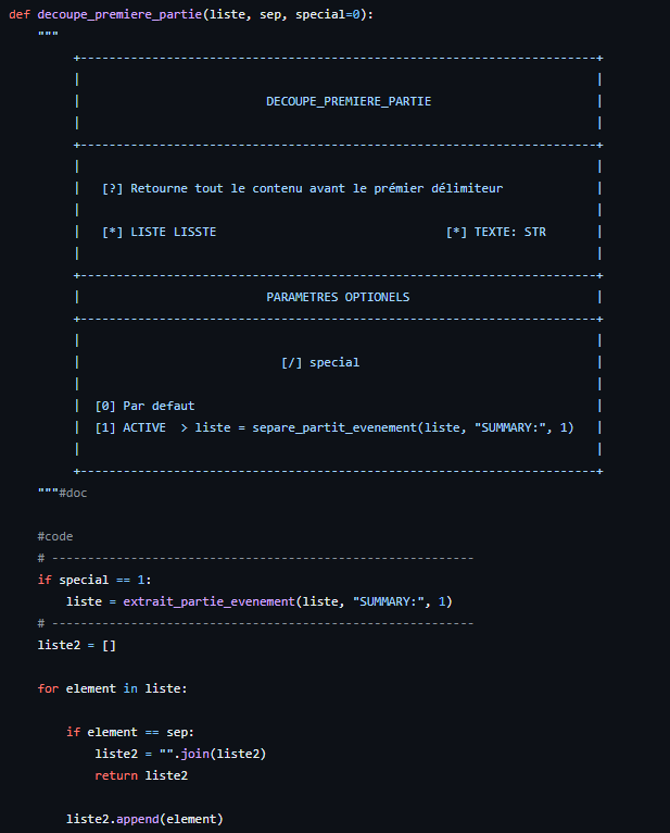 Code commenté